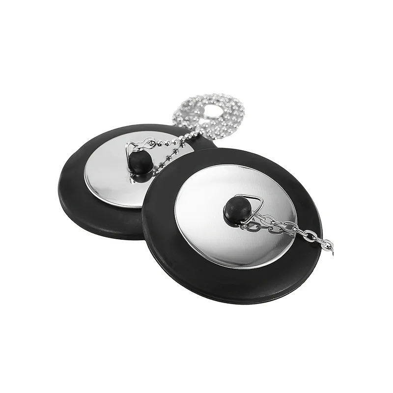 Durable Rubber Bathtub Drain Stopper With Chain, Universal Sink Plug Strainer, Lightweight And Sturdy For Bathroom & Kitchen