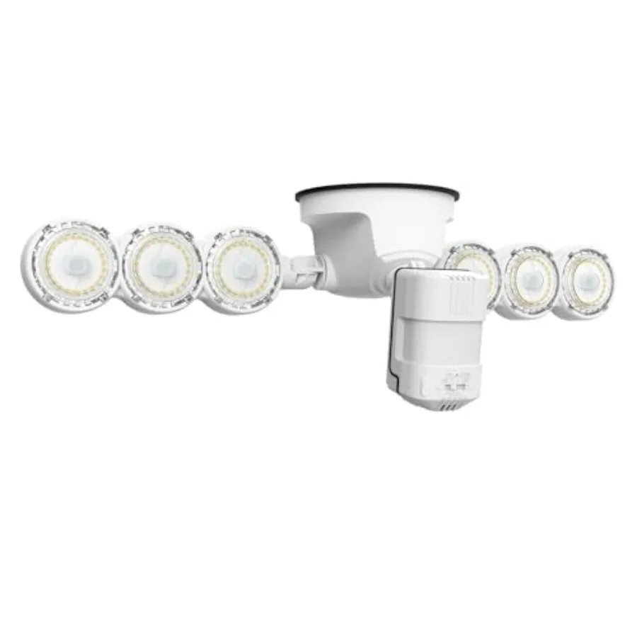 

45W 6000LM Motion Sensor Outdoor Lights 5000K 600W Equiv LED Flood Lights for Yard Soffit Garage Doorways IP65 Waterproof 4 Mod