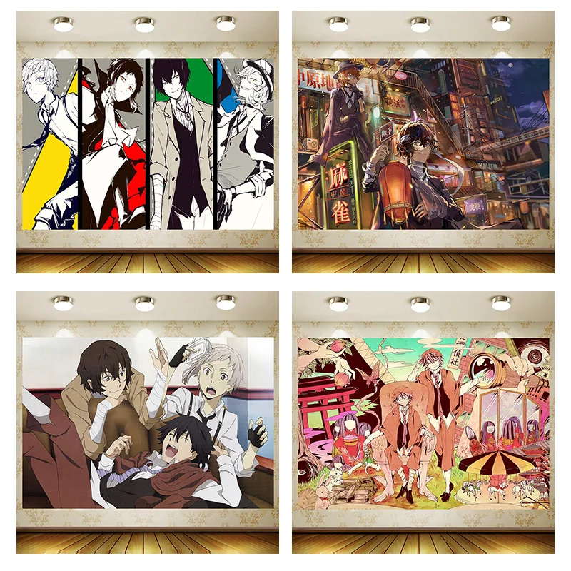 Bungo Stray Dogs Birthday Supplies Girl Party Banner Kid Cartoon Decoration Background Photography backdrop