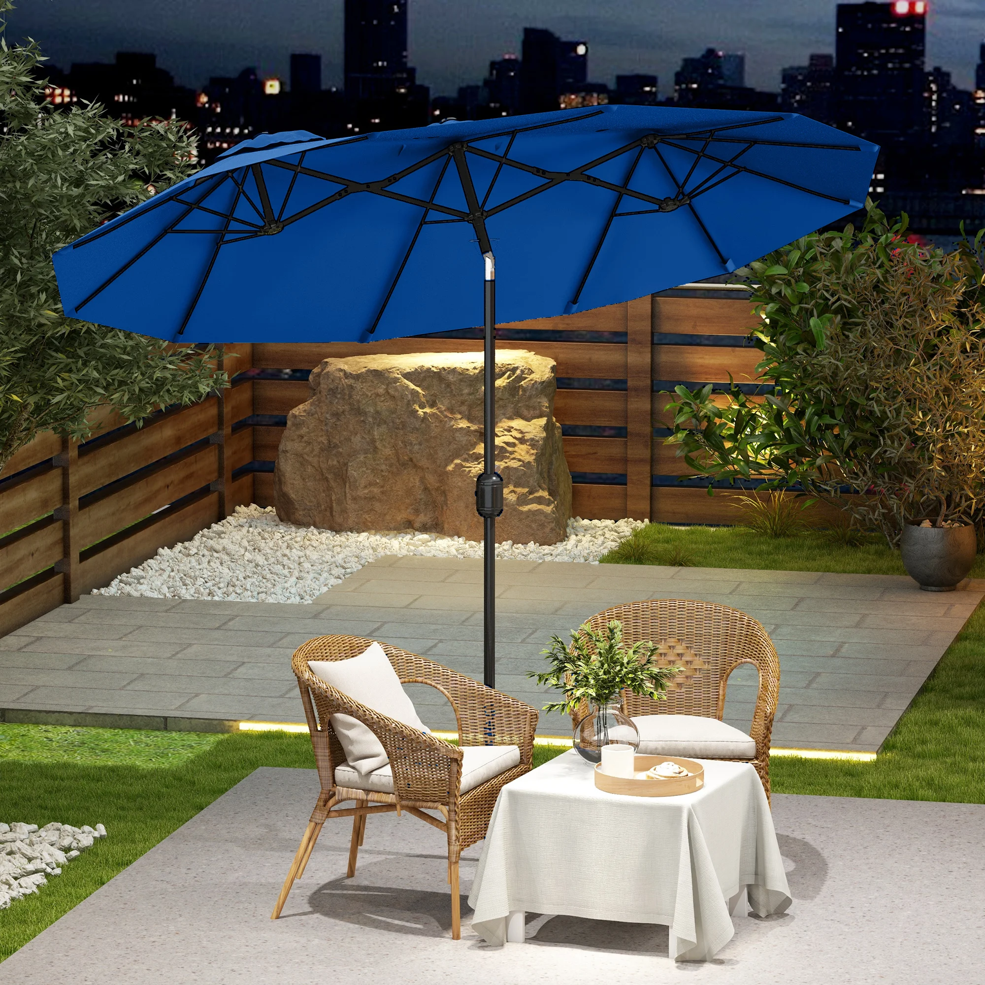 Do You Like to Read in Nature? Do You Enjoy Picnics in the Summer Breeze? Have a Long Dining Table for an Umbrella, but an Umbrella Won'T Fit? Say Goodbye to Sunburn This Summer with Outsunny. This Large Outdoor Umbrella Offers You Ample Shade from Uv Rays at a