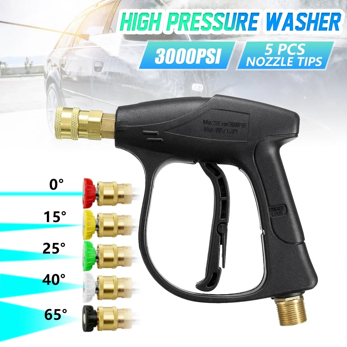 MATCC 200BAR/3000PSI High Pressure Washer With 5 Nozzles for Car Pressure Power Washers