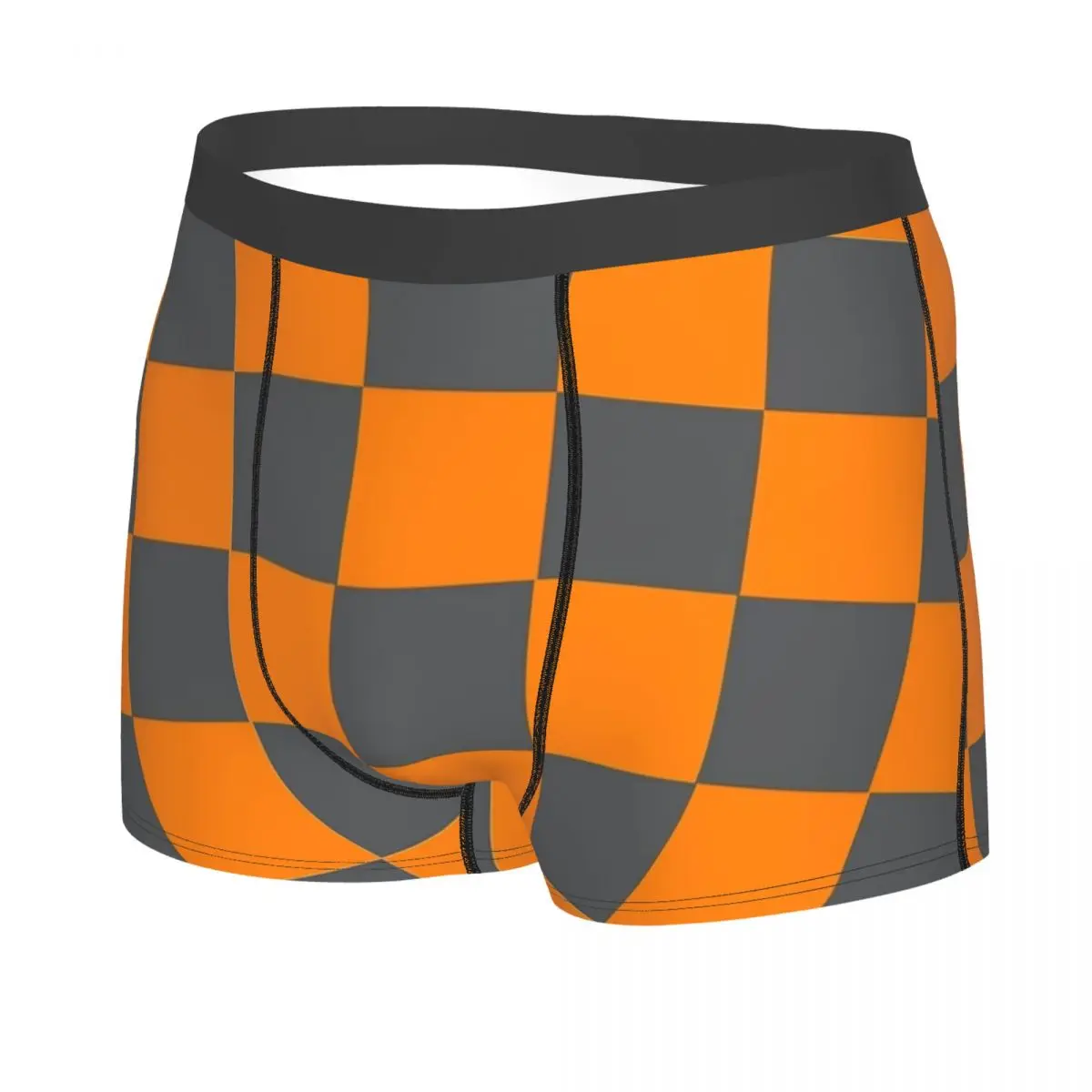 الملاكم السروال السراويل تينيسي برتقالي وسموكي رمادي مدقق نمط سراويل الذكور ملابس داخلية جيدة التهوية لهدايا رجل أوم