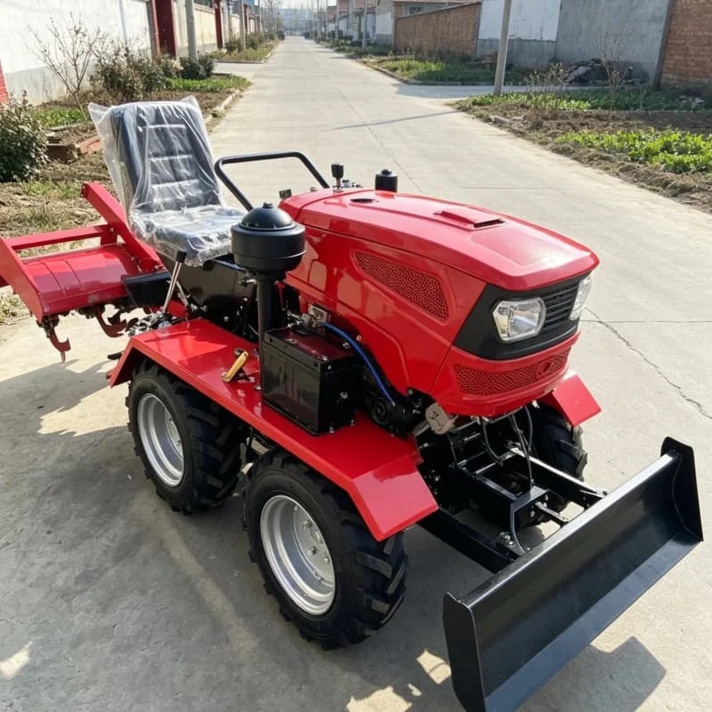 Customized Four-wheel farm tractor, high-power four-wheel rotary tiller, durable deep tillage wheeled plow