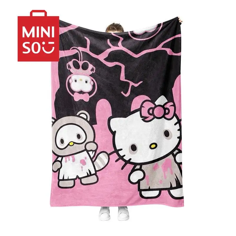 Hello Kitty Sanrio Halloween Blanket Anime Kawaii Cute Dormitory Thickening Car Sleep Sofa Siesta Blanket Decoration Toys Girls