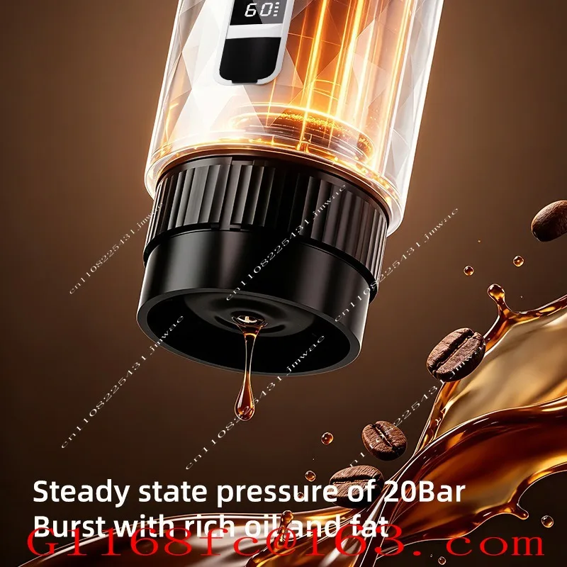 Portable Capsule Coffee Fully Automatic Italian Pump Pressure, Small Household Wireless Heating Espresso Machine