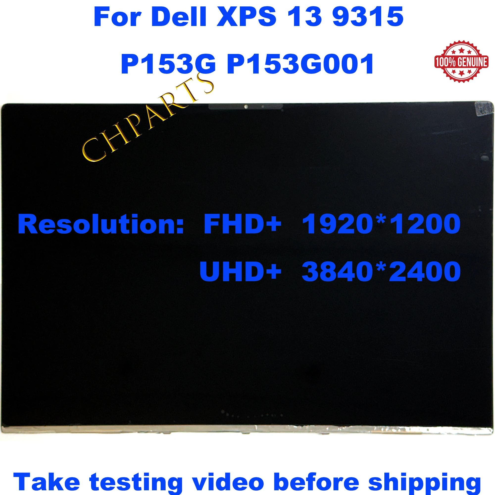 Imagem -02 - Lcd Uhd Mais Touch Screen Substituição do Portátil Display Non-touch Dell Xps 13 9315 P153g P153g001 134 Polegadas 1920*1200 3840*2400