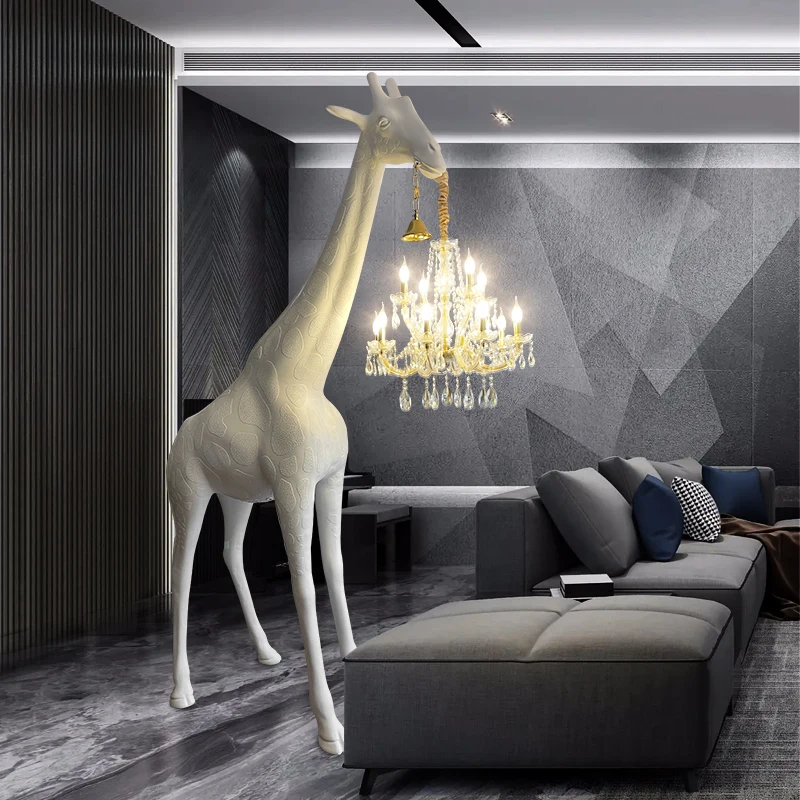 

Shopping Mall Hotel Lobbyanimal Lights Modelling Modern Giraffe Floor Lamp Handheld Chandelier Personalised Creative Floor Lamps