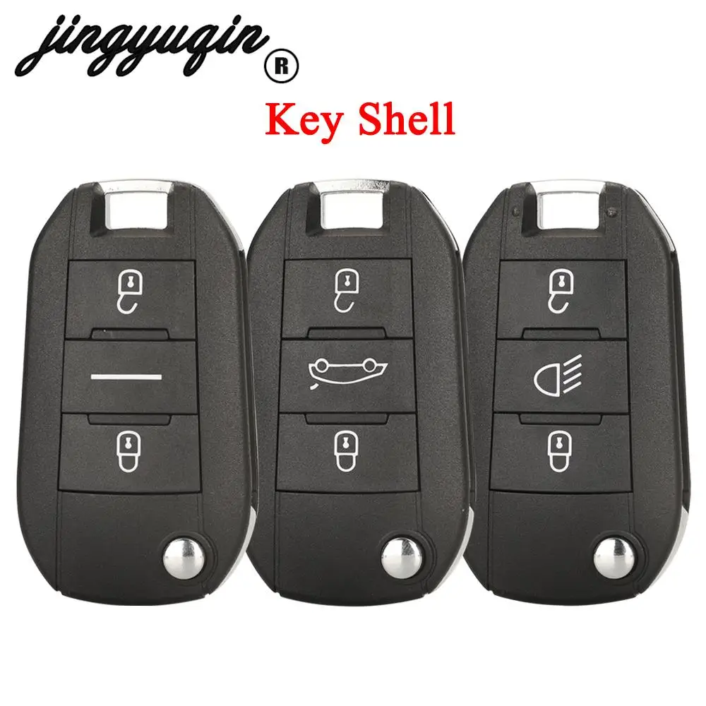 

Jingyuqin флип-чехол для дистанционного ключа HU83 VA2 Blade для Peugeot 208 301 308 508 2008 3008 подходит для Citroen C3 C4 C4L брелок 2/3 кнопки