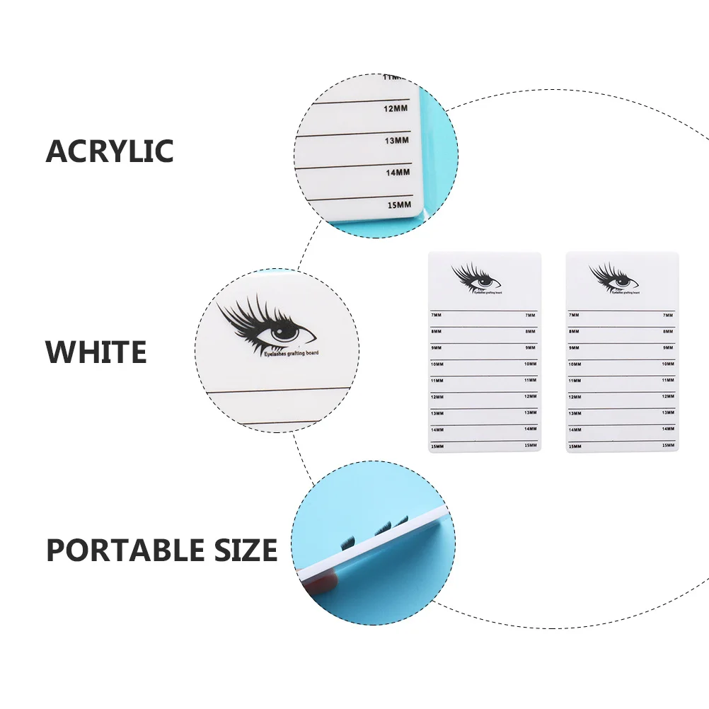 2개입 속눈썹 디스플레이 보드 아크릴 인조 속눈썹 정리함 내구성 휴대용 뷰티 살롱 속눈썹 연장 트레이