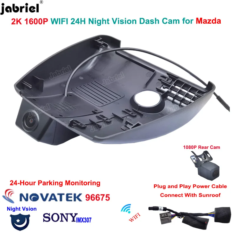 

2K Car DVR Dash Cam Camera 1440P Wifi 24H Video Recorder Cameras for Mazda CX 5 KF 2018 2019 2020 2021 2022 for Mazda CX4