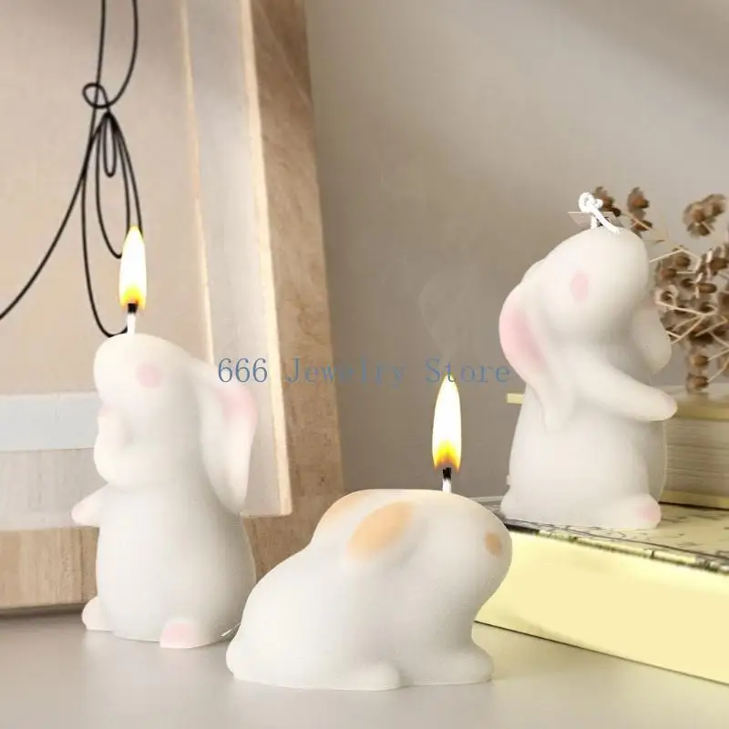 

F2TD Rabbit Shaped Gypsum Mold Practical Aromatherapies Silicone Molds Desktops Ornament Mold Home Decoration Molds