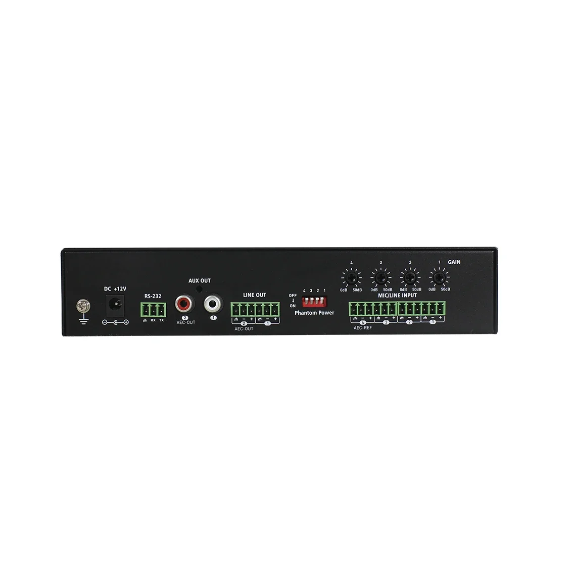 4 in 2 Out Automatic DSP Audio Processor with AFC/AEC/ANS/AGC/ANC/RS 232 and Hands Free Adjustment