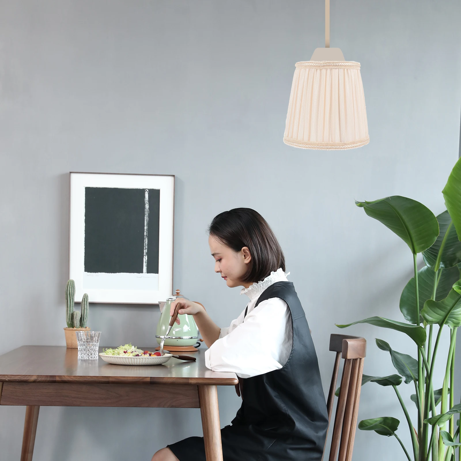 

Linen Decorative Cover Home Bedroom Lamp Cover Fabric Lampshade Desk Light Accessory Soft Light Dustproof Lampshade