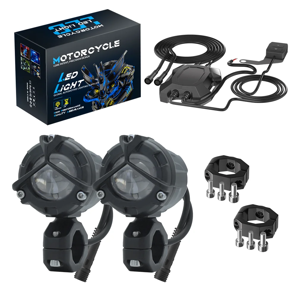 

New Motorcycle LED Headlight Auxiliary Fog Driving Light Dual Projector Lens LED Work Light Truck SUV 4WD 4x4 Boat ATV Tractor