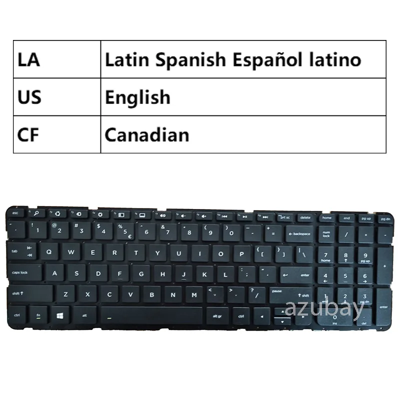 

Laptop Keyboard For HP 911100059490 1438LA-SP00335 1346USI00642 911100058270 911100058300 US English LA Spanish Canadian