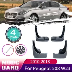 4 pçs pára-lamas do carro para peugeot 508 2010 ~ 2018 guarda-lamas da roda traseira dianteira respingo guardas fender mudflaps acessórios 2011 2012 2013