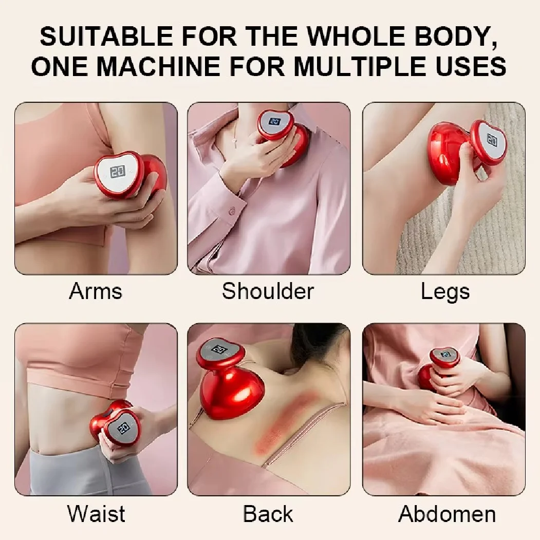 Electric Meridian Brush Gua Sha Body Massager Vibrate Microcurrent Hot Compress Scraping Lymphatic Drainage Machine Fat Burner