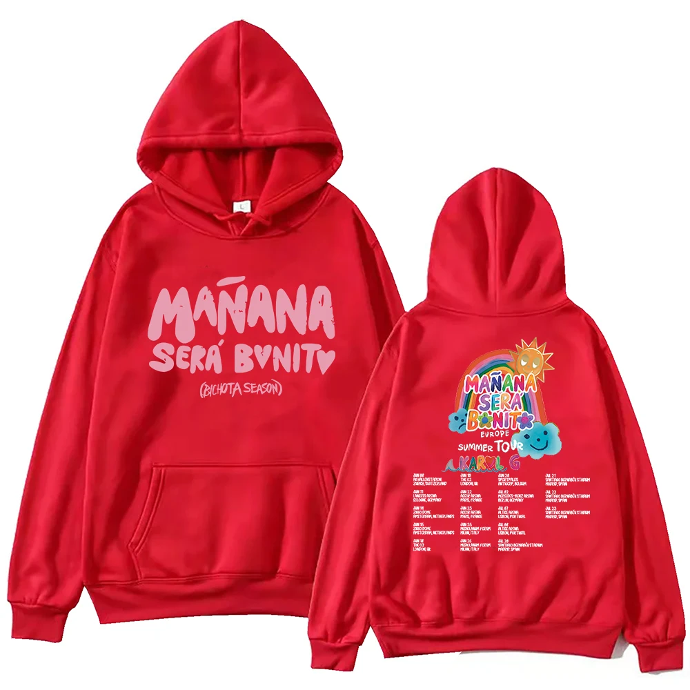 2024 Karol G Mañana Sera Bonito EUR Summer Tour Hoodie Harajuku Pullover Tops Sweatshirt Fans Gift