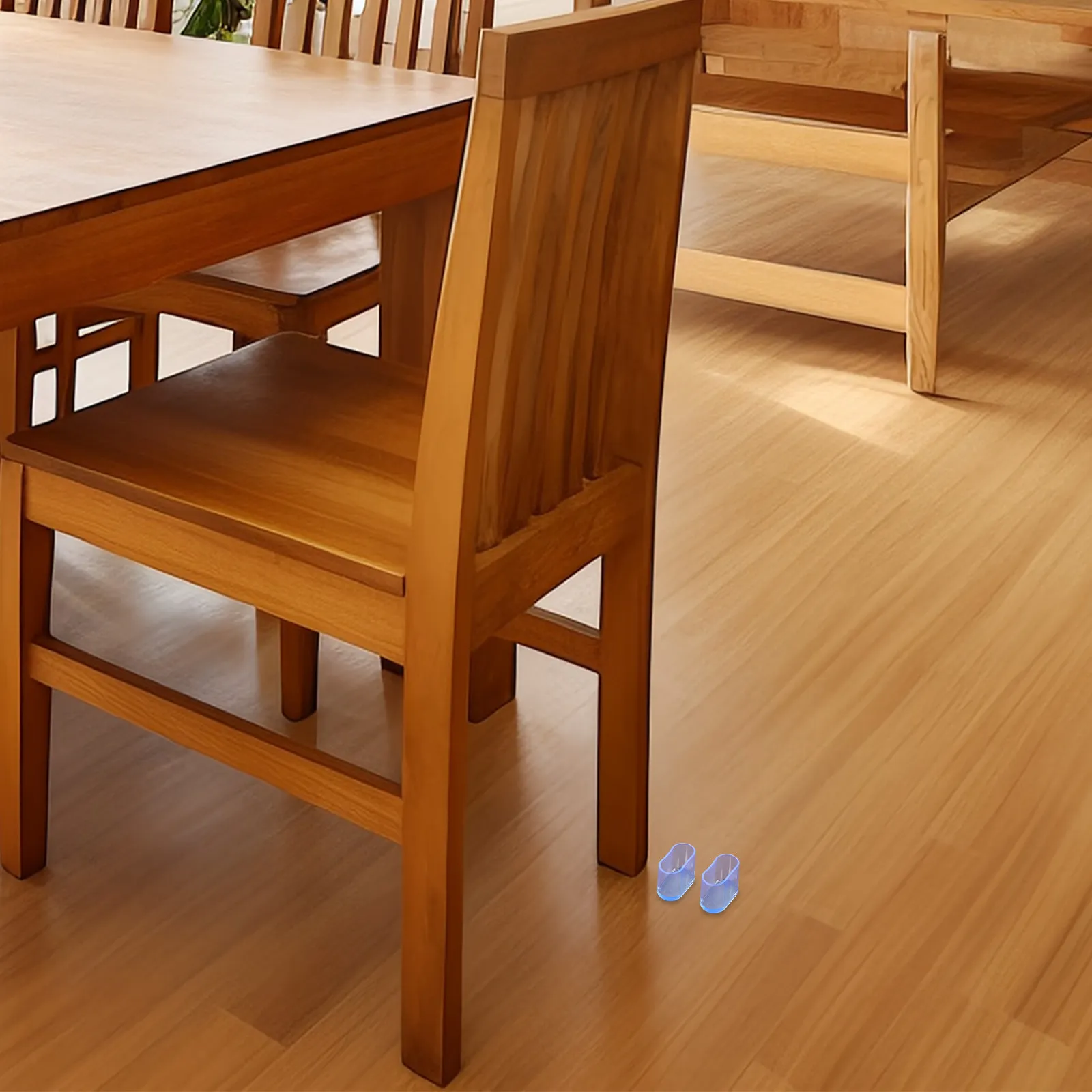 16Pcs Oval Chair Leg Protectors PVC Chair Feet Floor Protectors Anti-Slip Noise Reduction Furniture Leg Caps for Hardwood Dining