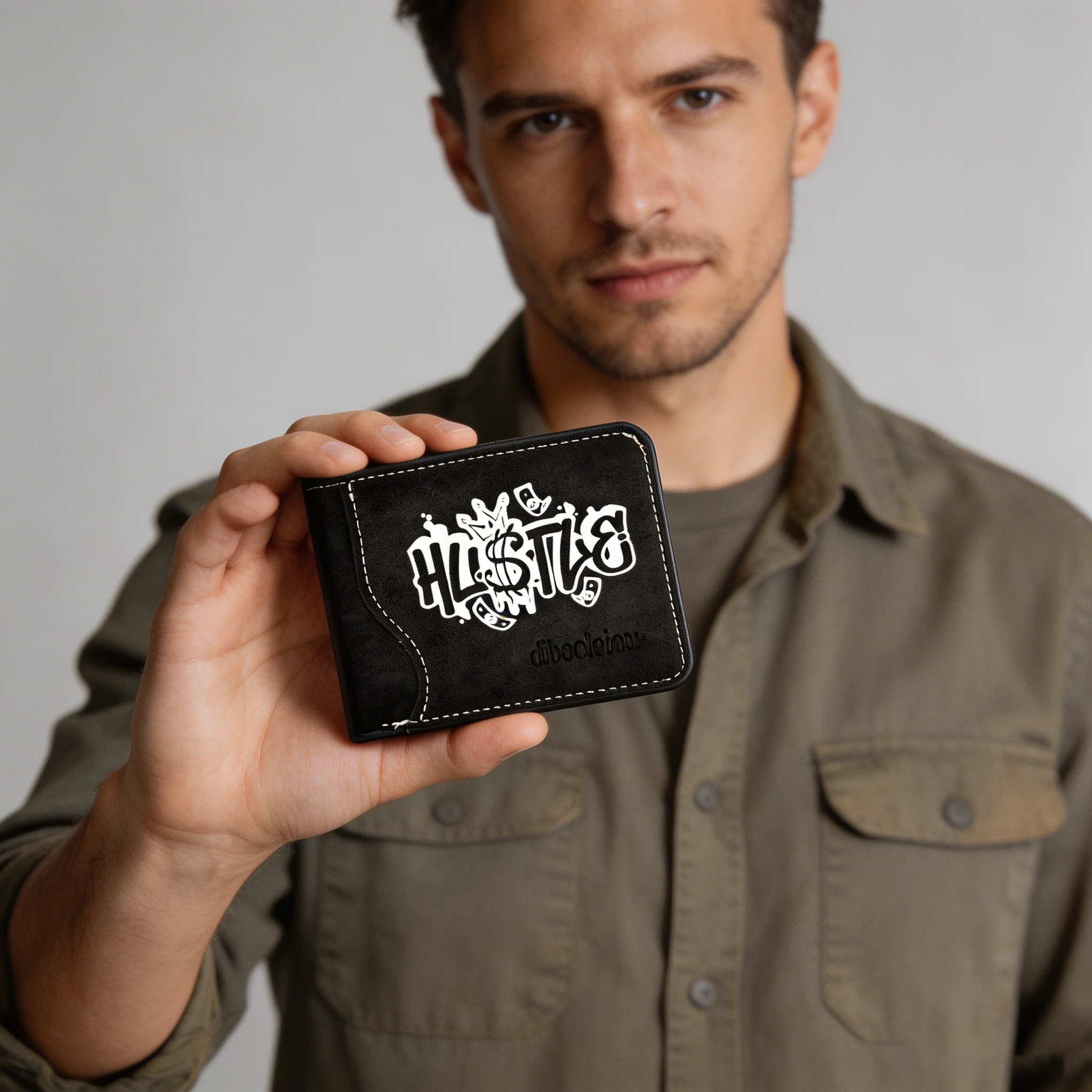Men's Large Capacity Fashion Wallet Casual Printed Design Multi-Purpose Pouch for Everyday Use