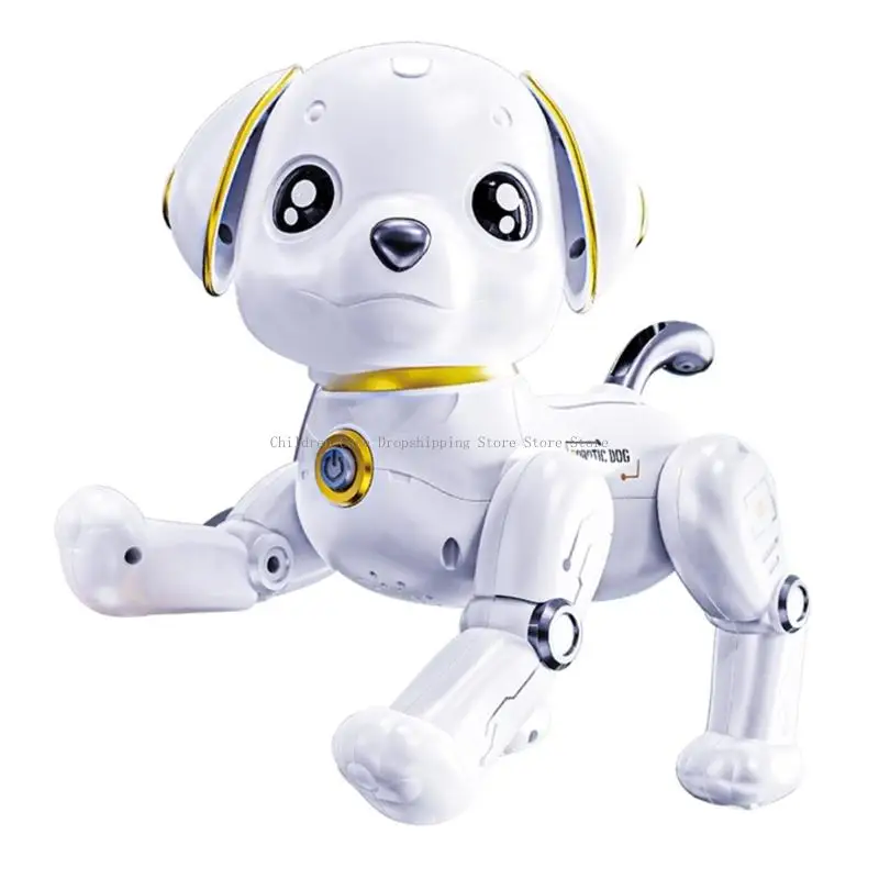 Plástico eletrônico animal estimação robô cão brinquedo controle remoto cão para crianças entretenimento com latido realista