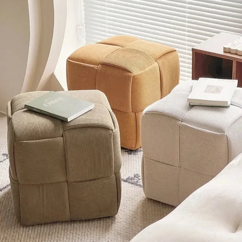 Nordic Ottomans square stool for shoes stool home sofa chair high resilience comfortable durable long bench foot stool