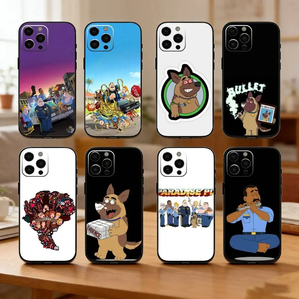 

P-Paradise P-PD Phone Case For iPhone17,16,15,14,13,12 Plus,Max Soft Silicone Black Cover