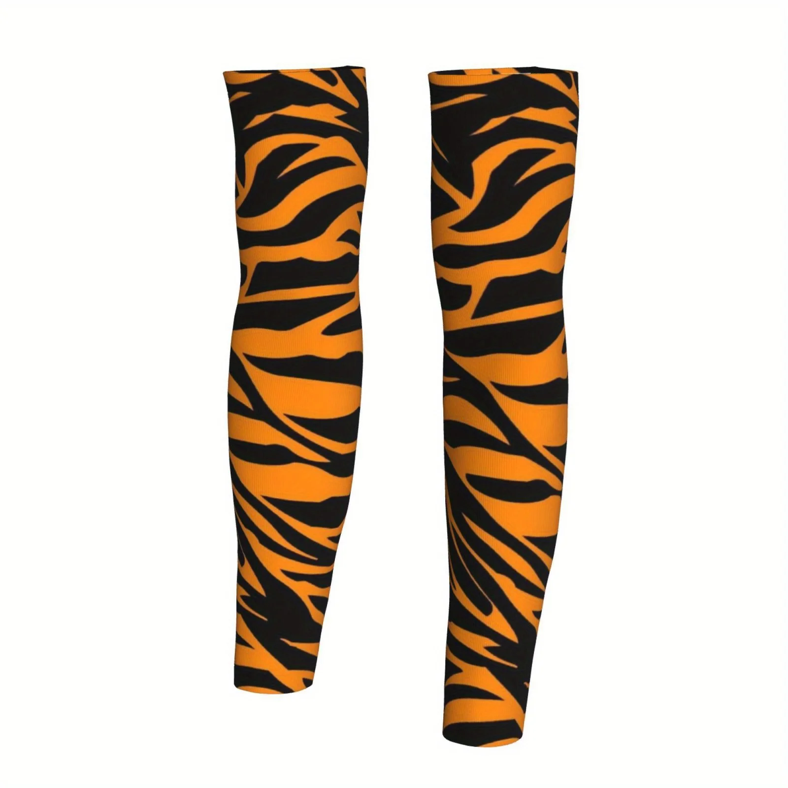 Tiger Stripe Sleeve Covers Bold Black Orange Animal Print for Outdoor Daily Wear Fashionable Arm Warmers Fashion Accessory view 5
