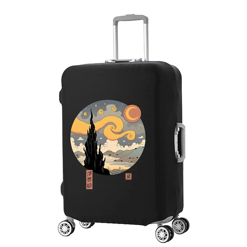 Ukiyo-e Pattern Thicker Protective Cover Luggage Cover  Elastic Luggage Cover Anti-scratch Protective Cover Travel Accessories