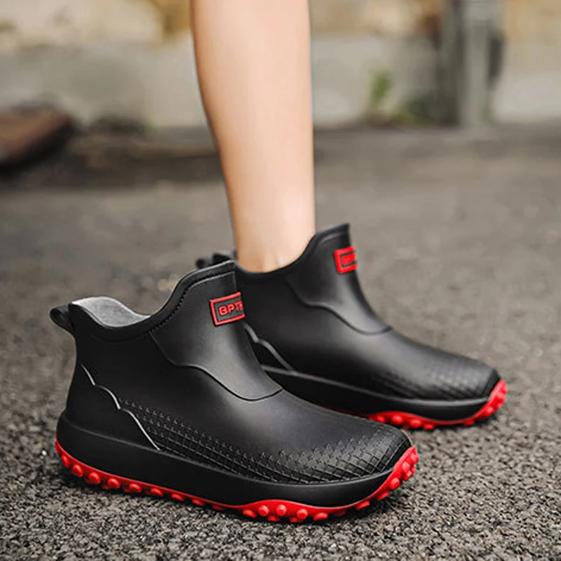 

Waterproof Rain Boots Women Ankle Slip Non Shoes Thick Outdoor Garden Work Shoes Durable Outdoor Boots Rubber Footwear Men