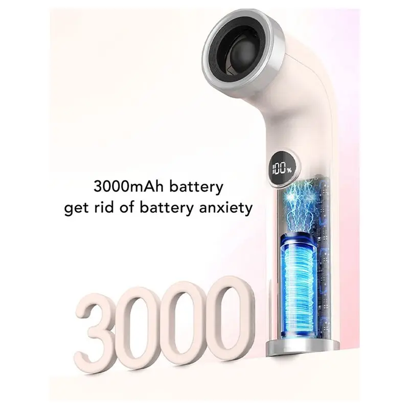 BABZ Handheld Bladeless Fan Portable Rechargeable 3000mAh Digital Display Type C Cooling Device for Outdoor Travel