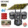 3 レンズ 4G ソーラーカメラ HD 15MP 8K 屋外 PTZ 防水ナイトビジョン双方向オーディオ V380 カメラモバイル追跡 CCTV IP カメラ 1