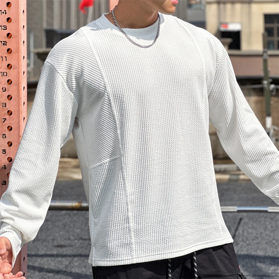 High quality Spring and Autumn men\'s long sleeved T-shirt Fashion casual sports round neck fitness running long sleeved T-shirt