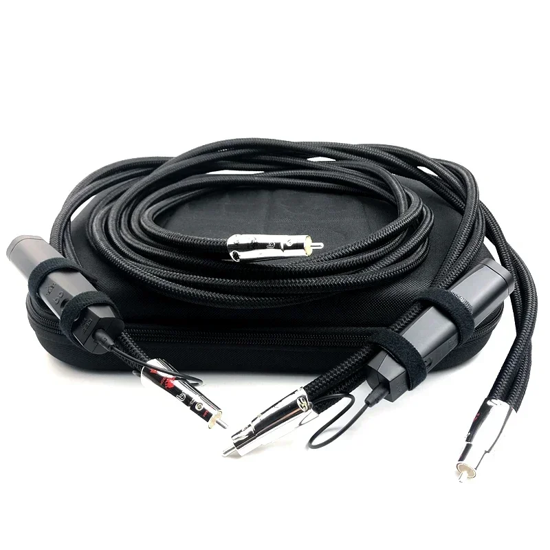 Hi-end Dragon RCA Cable Pure Silver Solid Conductor 2 RCA do 2 RCA HiFi Audio Interconnection Signal Cable with Packaging Box