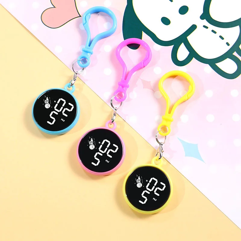 10pcs/lot Women Mens Unisex Nurse Doctor Keychains Hanging Pocket Watches Colourful Carabiner Alloy Students Clock Watches