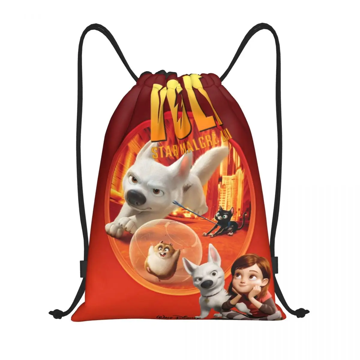 

Custom Cartoon Bolt Movies Drawstring Bag Women Men Lightweight German Shepherd Sports Gym Storage Backpack