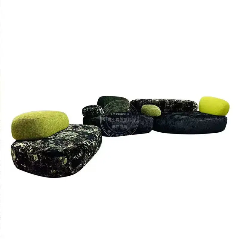 Italian light luxury pebble module combination living room lobby fabric sofa