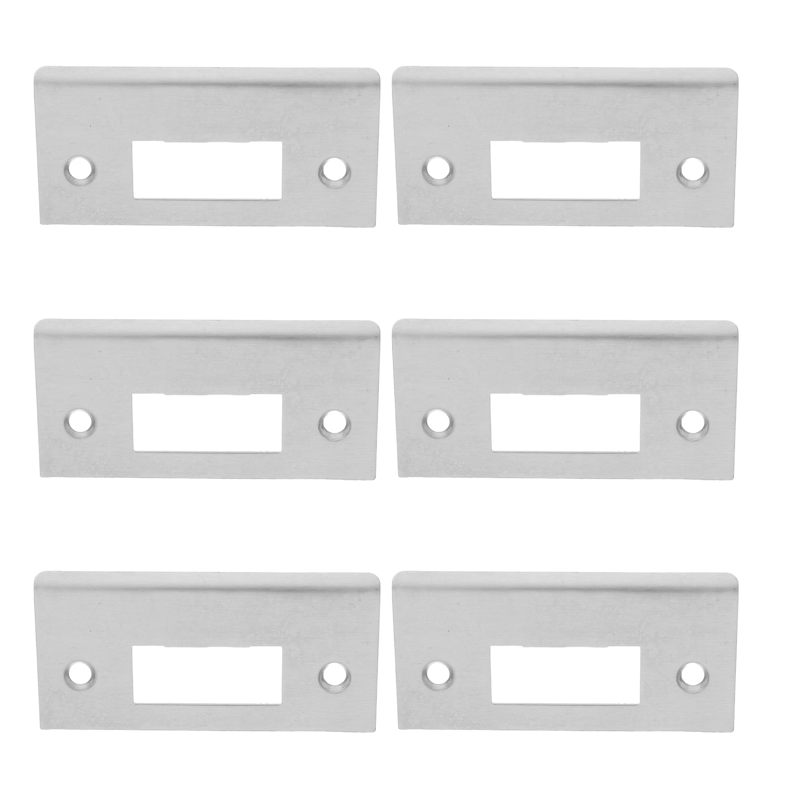 

6pcs Lock Guide Dead Bolt Strike Plates 3.15x1.57inch Stainless Steel Door Latch Reinforcement Deadbolt Strike Plates