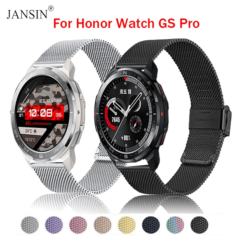 Milanese Bracelet Strap For Honor Watch GS Pro Stainless Steel For Huawei Honor Watch GS Pro Watch Band Wristband Metal Loop