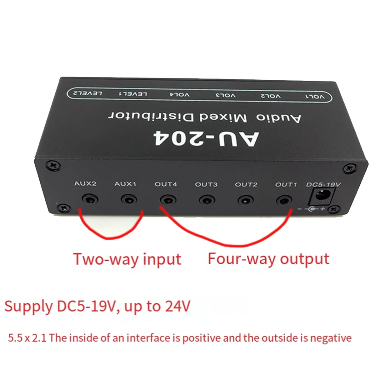 T85C AU-204 Stereo Audio Signal Mixer Board Headphone Driver Power Amplifiers Mixer Distributor 3.5MM