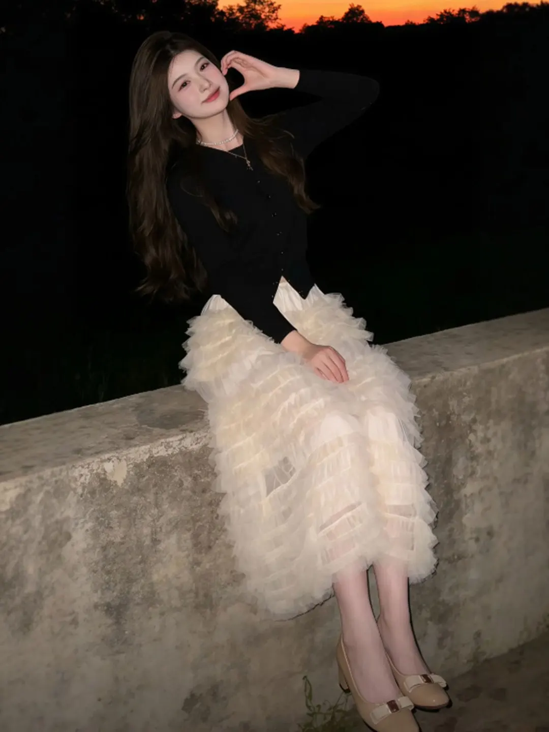 

Korean Sle Soft Faion Set f Skirt Two-Piece Spring 2026 Warm Cotton Long Sve Button up Casual Versatile Women's Wear