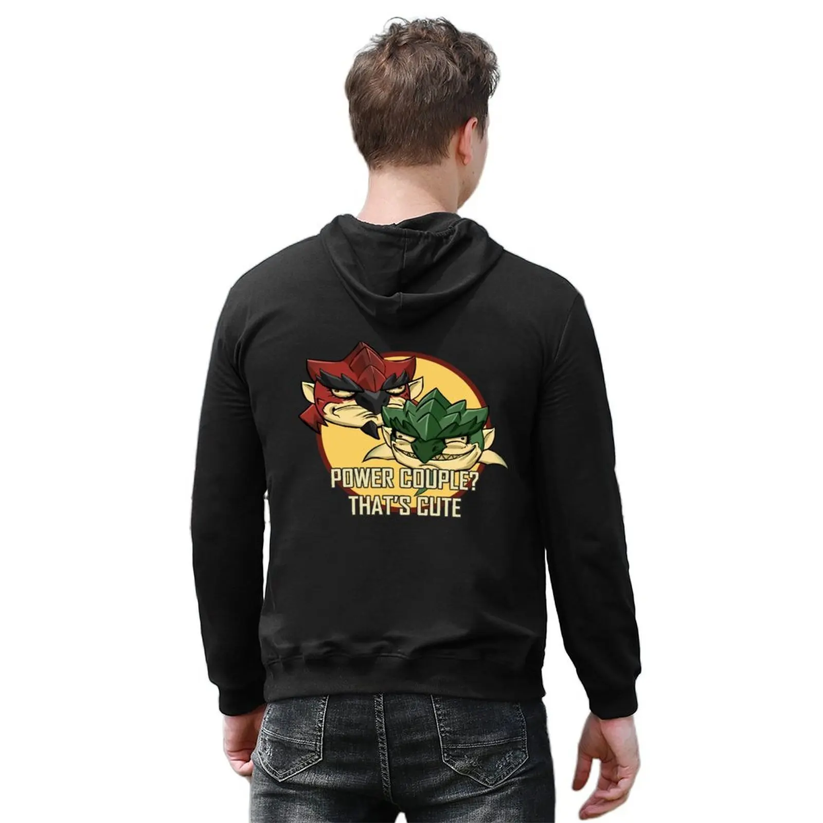 Me Gusta Rathalos and Rathian - Power Couple Hoodie ملابس أنيمي ملابس رجالية قميص رجالي ملابس رجالية بقلنسوة كبيرة الحجم