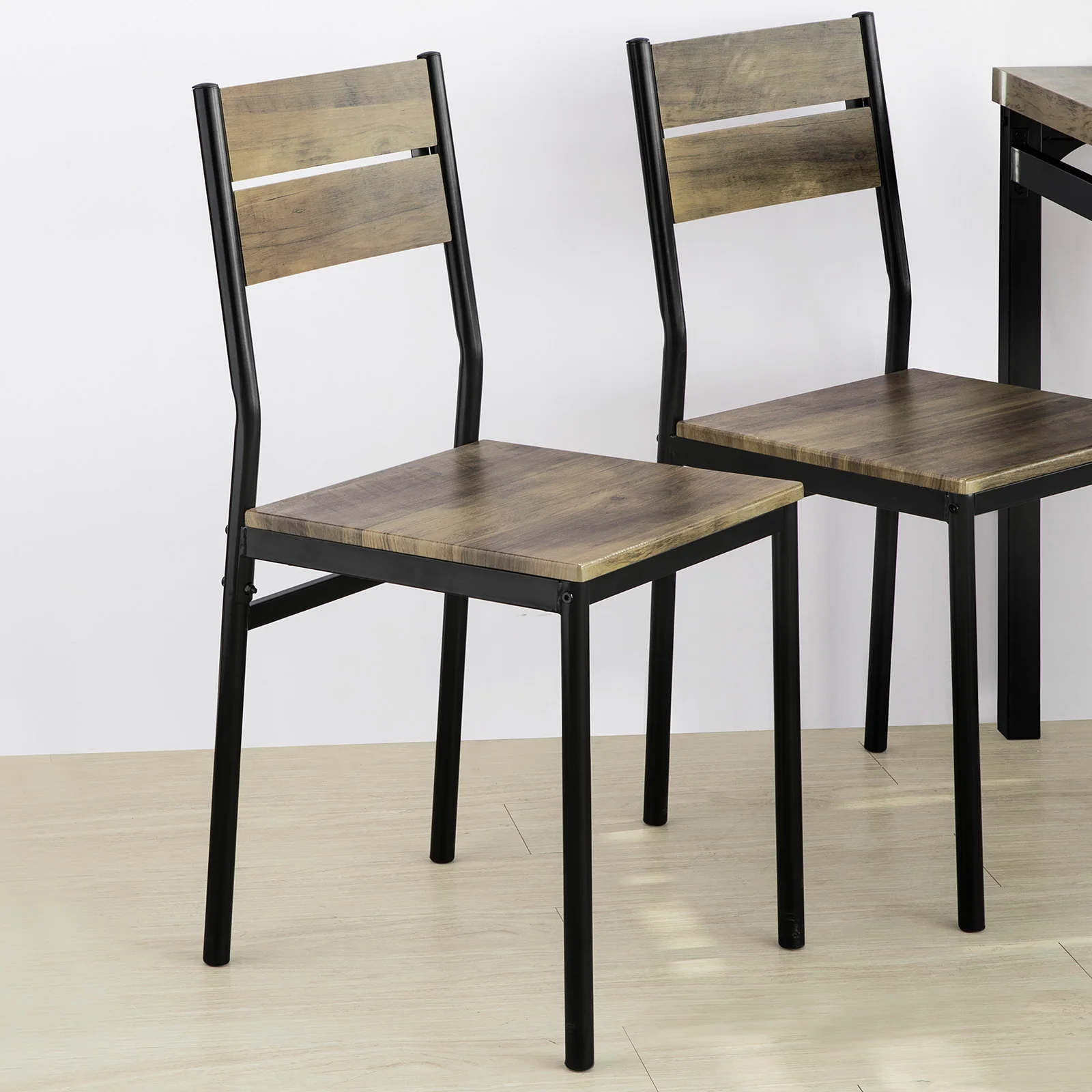 SoBuy FST72-Nx4 4er Set Esszimmerhocker, Küche, Restaurant Esszimmerstuhl Hocker Holzstuhl mit Rückenlehne 39x42x82 cm – Detail 8