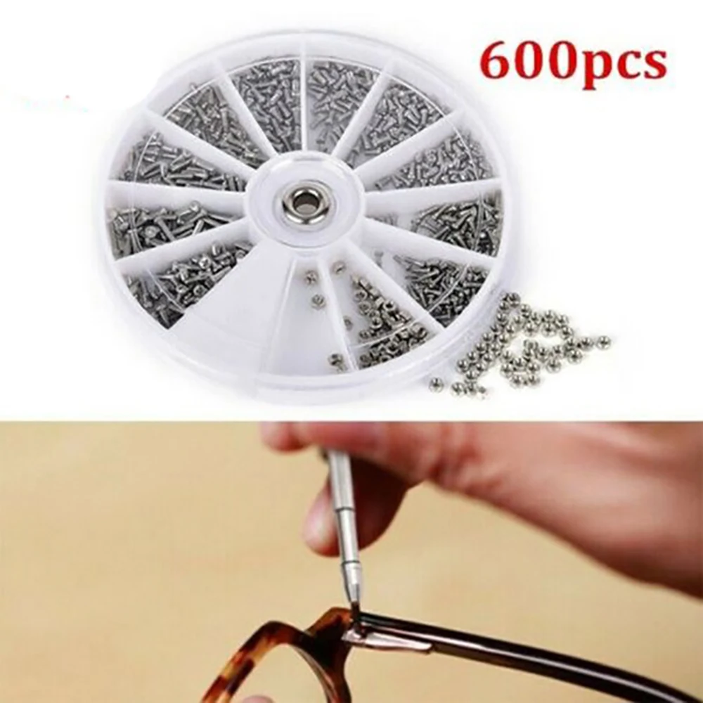 

600Pcs Stainless Steel Nuts Bolts Small Screws Kits Assorted M1/M1.2/M1.4 Industrial Accessories Repair Tools Replacement Kits