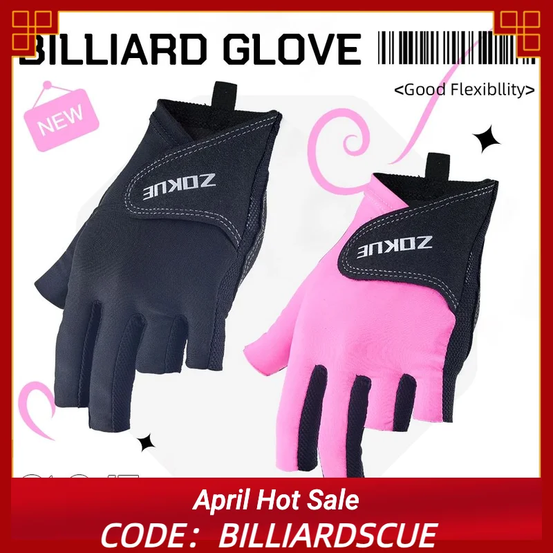

ZOKUE Pool Glove with Left Hand 3 Fingers Professional Carom Glove Medium High Quality Ballteck for Billiard Accessories