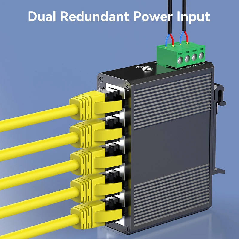 HORACO 5 منافذ جيجابت الصناعية التبديل 1000Mbps شبكة صغيرة محول إيثرنت DIN السكك الحديدية شنت التوصيل والتشغيل حماية IP40