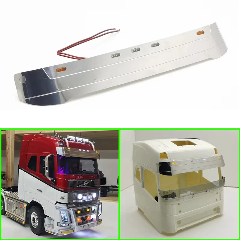 

Светодиодный металлический солнцезащитный козырек для радиоуправляемого грузовика Tamiya 1/14 Volvo F16 56360, детали своими руками