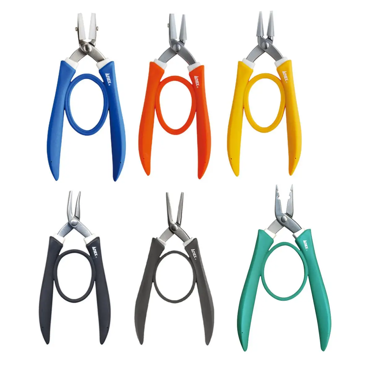 

NEW Japan ANEX Stainless Steel Pliers With Rubber Grip 251/252/253 Jewelry Accessory Needle Nose Round Nose DIY Handmade Tools