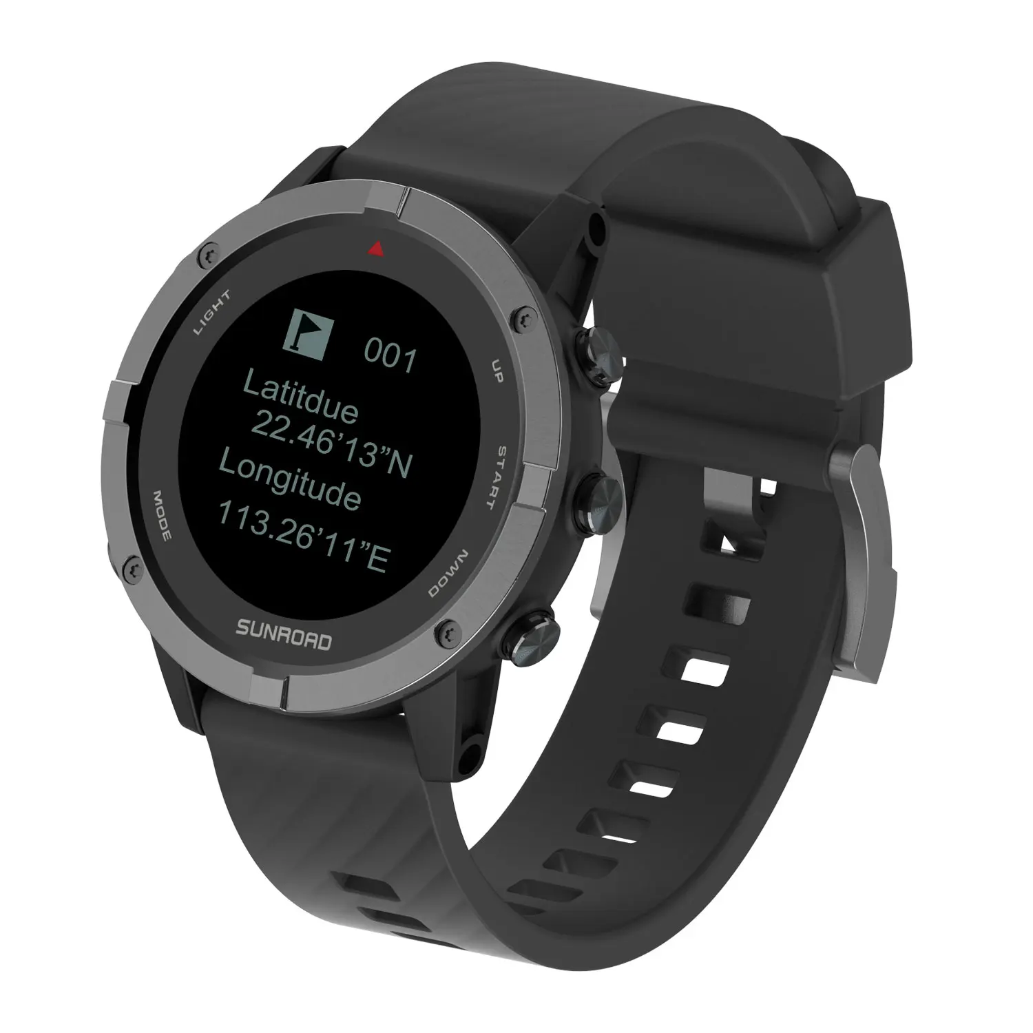 Sunroad Nieuwe Gps Sporthorloge Voor Swim Run Klim Kompas Barometer Waterdicht Heren Fitness Tracker Horloges Reloj Hombre