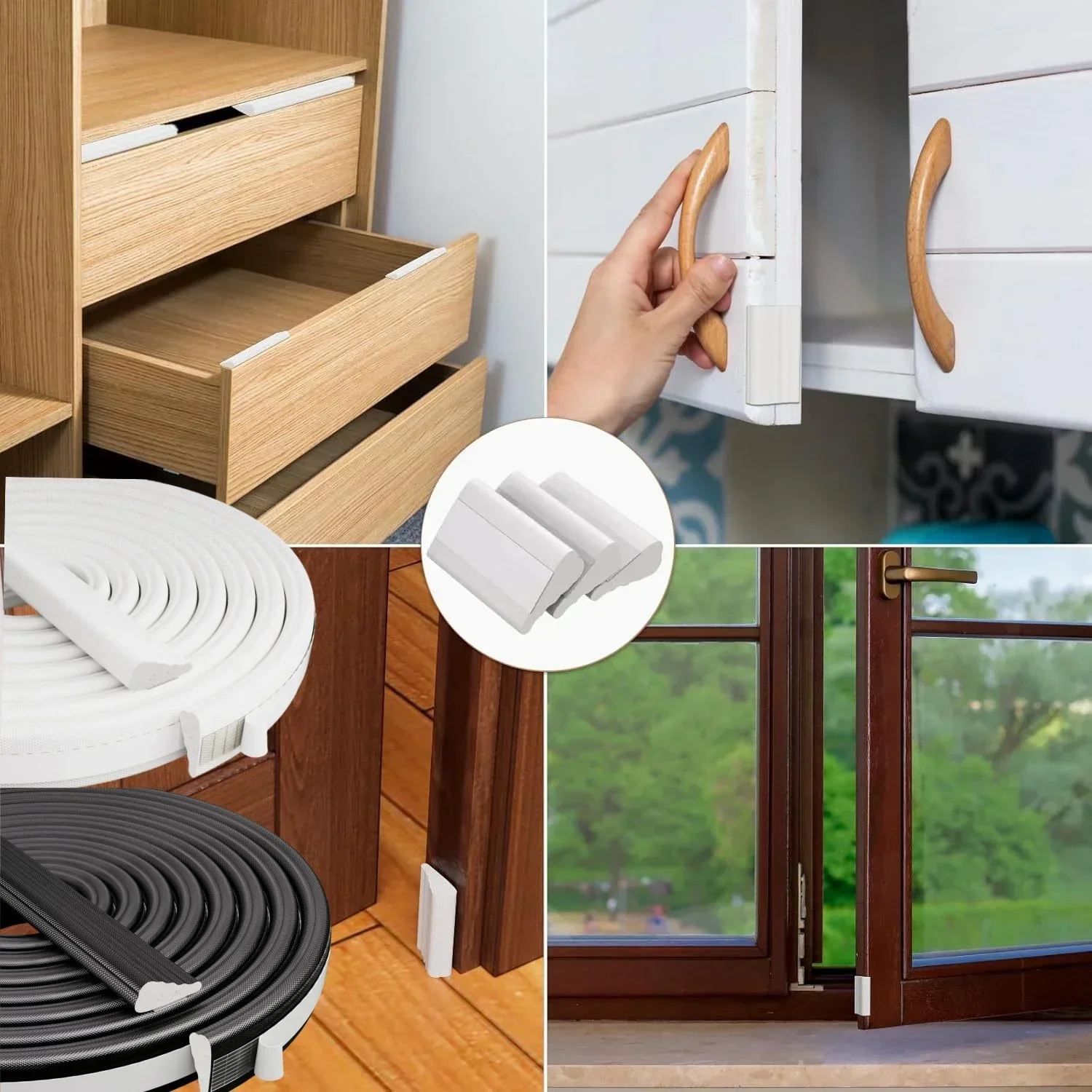 Self-adhesive sealing strip foam window seal strip soundproofing frame lnsulation tape noise cancelling gap filler light blocker